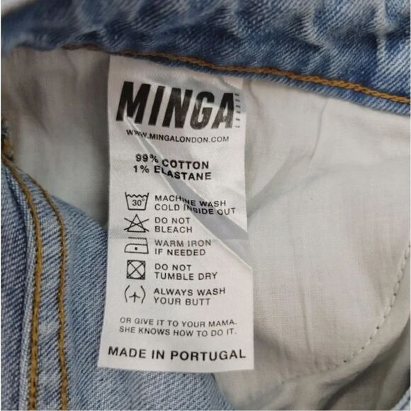 NEW Minga London High Rise Crop Flare Embroidered Flowers Light Wash Denim 2/26 - Picture 12 of 13